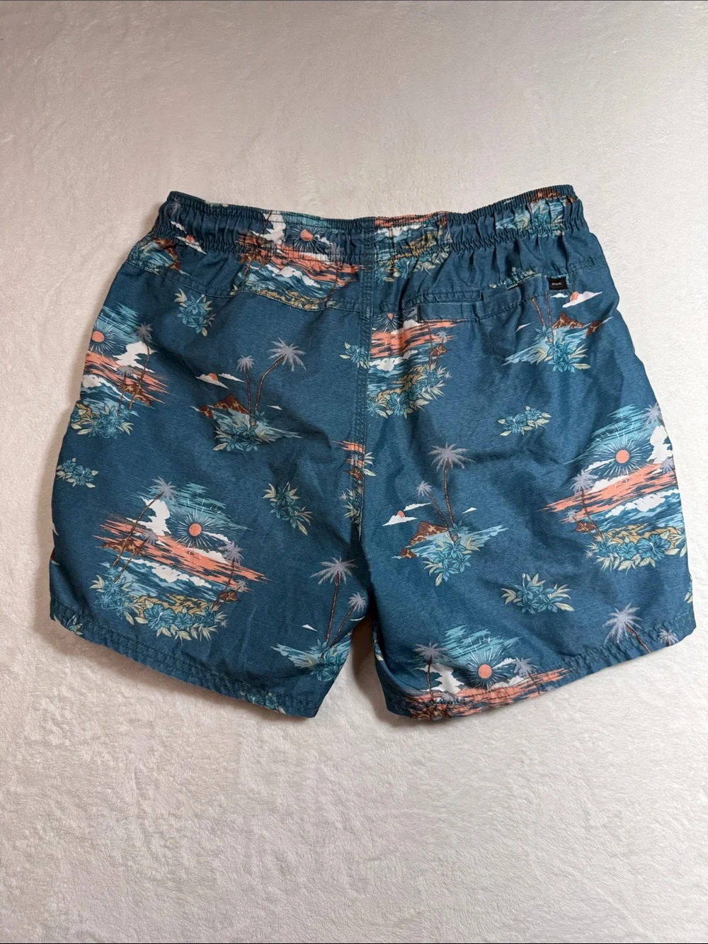 Rip Curl Lay Days Teal Tropical-Print Men’s Swim Trunks
